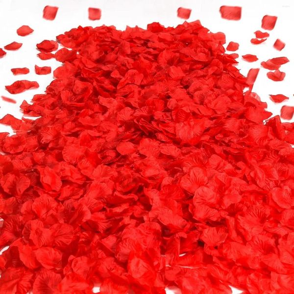 Flores decorativas 1000pcs Pétalas de flores artificiais Rosa vermelha seda falsa para festa de festa de dia de dia romântica de festa dos namorados