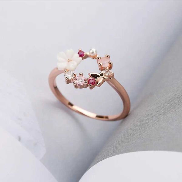 Anelli per matrimoni popolari anello di rosa fiore creativo con micro -intarsia