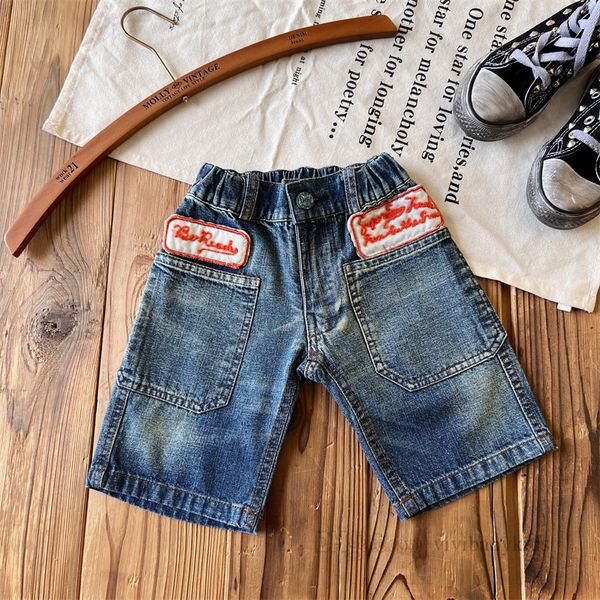 DD Style Boys Letter Badeg Patch ricami Jean Shorts Fashion Kids clean Half Pants Designer Children Casual Cowboy Shorts Z7919