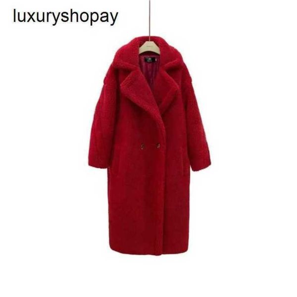 Maxmaras Coat Teddy Bear Womens Cashmere Coats Wiret Star Style Песня Qian Faux Fur для европейского и американского тепла утолщено плюс