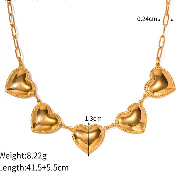 Collana di design nuova di zecca con pesca per donna, placcata in oro, in acciaio inossidabile, con cuore, per matrimonio, coppia, gioielli gratis_voghion.com