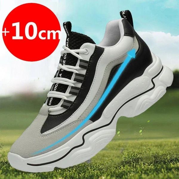 Scarpe casual 2024 uomini Elevatore Accendibile Altezza aumentata da 10 cm Solto da 8 cm Sport uomo aumentando Zapato Para Hombre