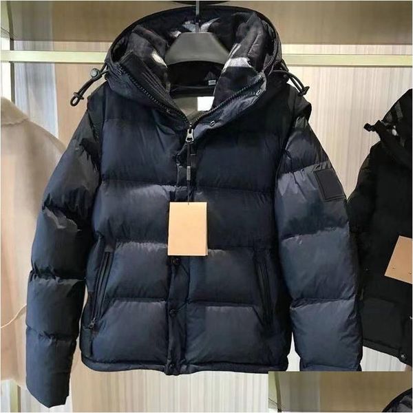 Giacche da uomo 2023 giacca con cappuccio con cappuccio abbigliamento sbuffer lungo i parka impermeabili tech autunno inverno le donne la lettera di rompighiaccio nero outwe dha5h