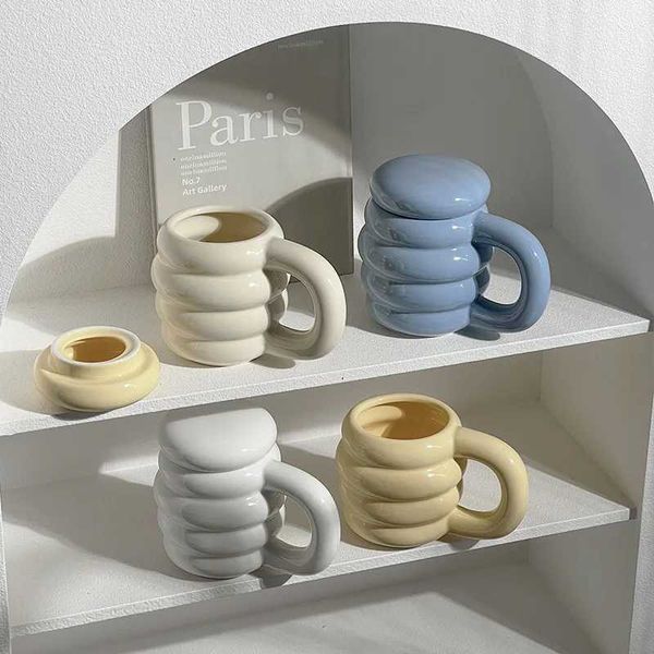 Кружки 2024 Новая кружка ins mug ceramic cup с крышкой коксовой чашка кофейная кружка