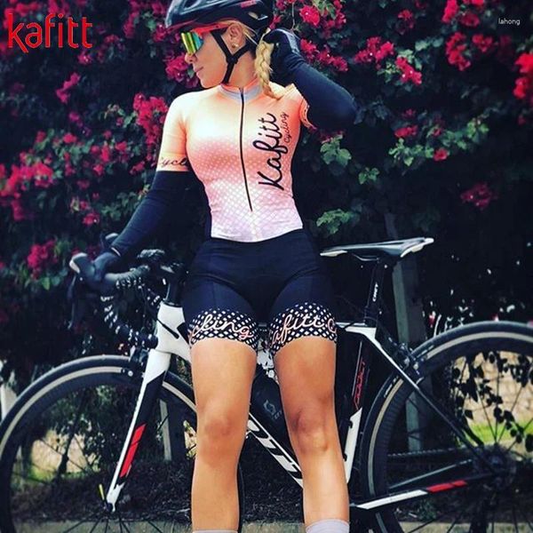 Racing Define Kafishort com mangas de ciclismo Team profissional calça apertada