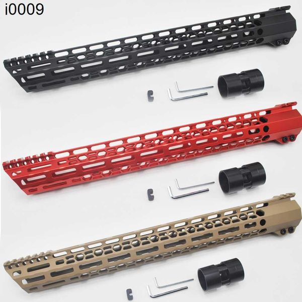 Dış mekan 17 inç M-Lok Kelepçesi Handguard Ray Yeni Tasarım Ücretsiz Şamandıra Picatinny Montaj Sistemi Siyah/Kırmızı/Tan