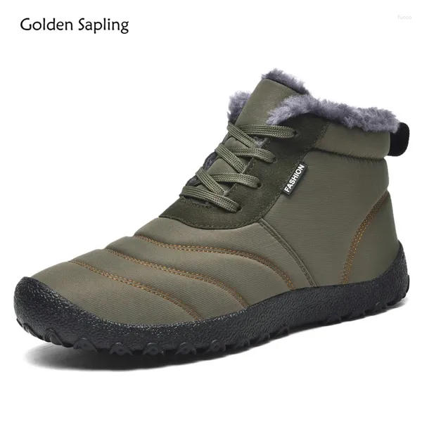 Botas de soldado de ouro para fora do inverno Sapatos de inverno Men clássicos plataformas apartamentos de lazer calçados casuais de bota de neve masculina