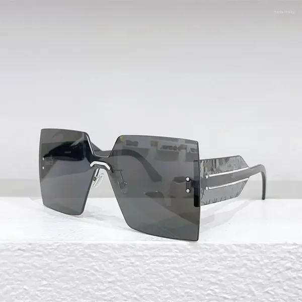 Солнцезащитные очки 2024 Причудливая смола без оправы тренды мода для женщин винтажный ретро -бренд -дизайнер uv400 солнцезащитные очки