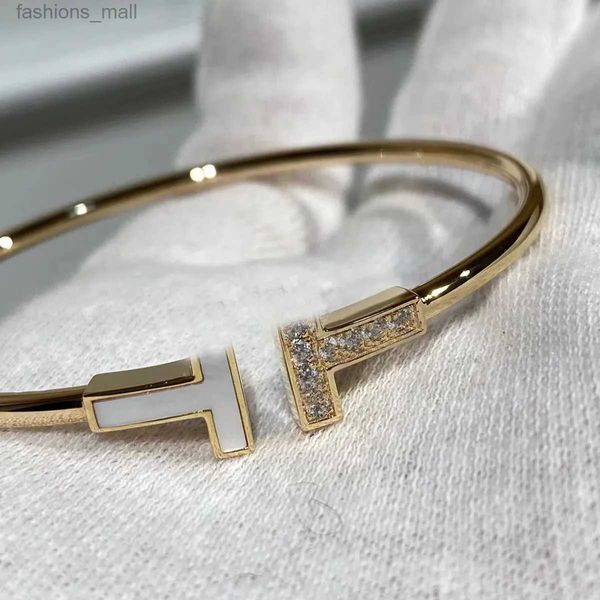 Designer Bangle T Familys gleiches Stil Armband Frauen weiße Muschel nackte Körper mit Diamant Sterling Silber 18k rosariode Gold farbloses Fashion Style Armband