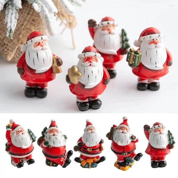 Decorações de jardim Micro paisagem Natal árvore de fada decoração de janela em miniatura estatuetas de Natal de Papai Noel Resina Ornamento