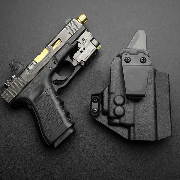 Brinquedos de pistola dentro do coldre da cintura Kydex IWB para G17 G 19 22 23 25 31 32 35 45 Mos com OLIGH BALDR MINI 600 LUMENS LANTHLOOK T240428