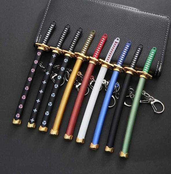 Мини -аниме -меч для ключи к ключом Katana Ghost Blade Blade Metal Cool Keyrings Оружие Косплей игрушка E56F G10196609043