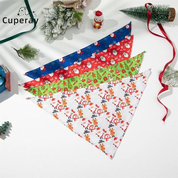 Abbigliamento per cani Natale Triangolo per animali domestici Bandana Bandana regolabile Bandanna con albero di alci Babbo Natale Adatto per gatti e cuccioli