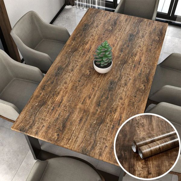 Vinyl Selfadhäsive wasserdichte Holz -Tapeten Wandaufkleber für In Rolls Möbel Renovierungsfilm Schlafzimmer Home Decor PVC 240419