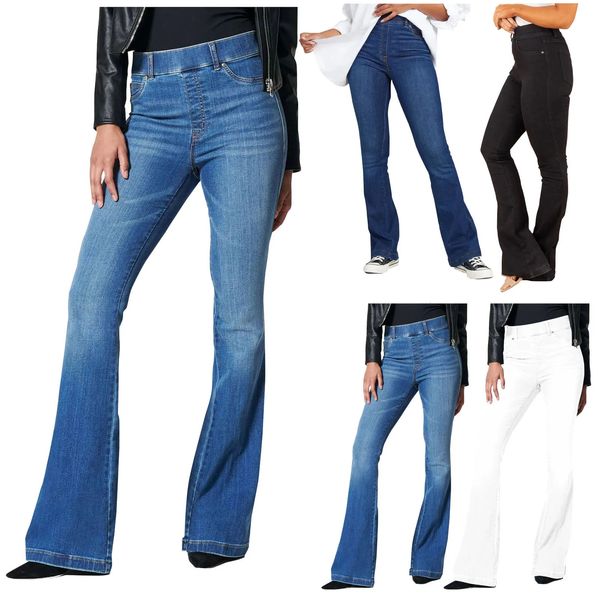 Jeans jeans jeans jeans allungamento tulple su pantaloni in denim regolare vestito ad alta vita 240423