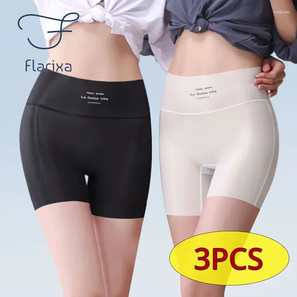 Kadın Panties Flarixa 3pcs Sakinsiz Güvenlik Şortları Boyshorts Etek altında Yüksek Bel