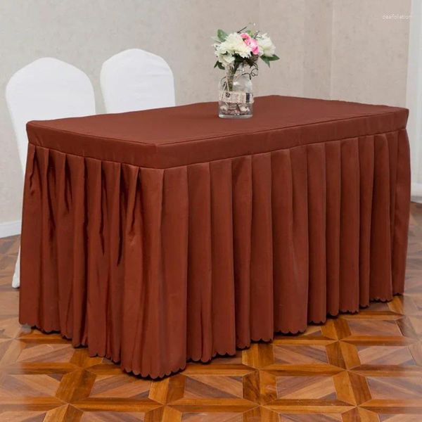 Tala de mesa A toalha retangular da mesa retangular Multi-cor grande saia grande topo de mesa plissado Anti-deslizamento sem capa de odor