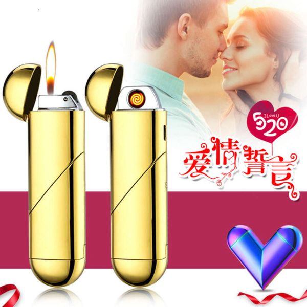 Двойная пожарная плазма зажигалка + без газовых зажигателей Вращаемое любовь сердце USB.