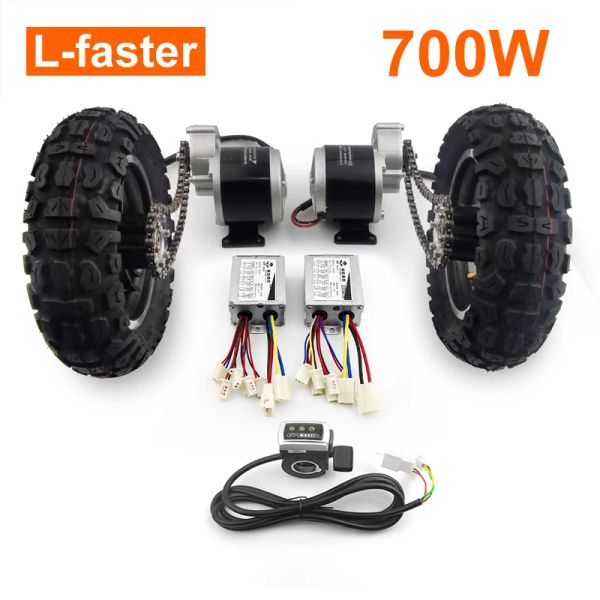 Parte LFASTER 10 pollici Ruota offroad 700W Doppia catena Kit motore inversa inversa per il carriole elettrico Bike vago