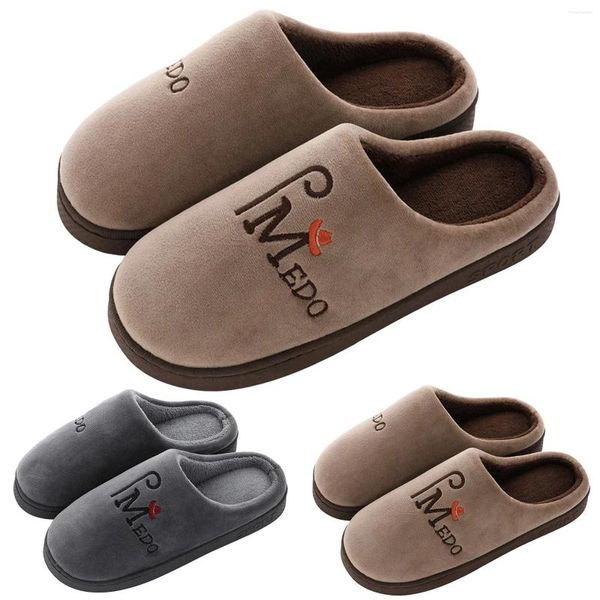 Slippers Fashion Autumn e Winter Men Home Flat Non Slip Light H quente confortável estilo simples estilo