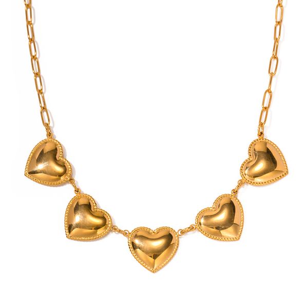 Designer New Peach Heart Halskette für Frauen plattiert 18 Karat Gold Edelstahl Hanging Heart Hochzeitsfeier Paar Schmuck Free Versand