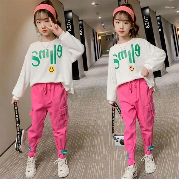 Kleidungsstücke Herbst 2024 Mädchen Kleidung Frühling Langarm Tops Hosen 2pcs Tracksuit Kinder Anzüge Kinder Outfit 6 8 10 12 Jahre