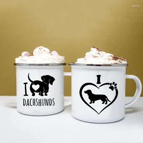 Taglie I Love Bavshunds stampare Funny Mug Bere Cup Acciaio inossidabile tazze da caffè kawaii per sublimare il tè originale per la colazione