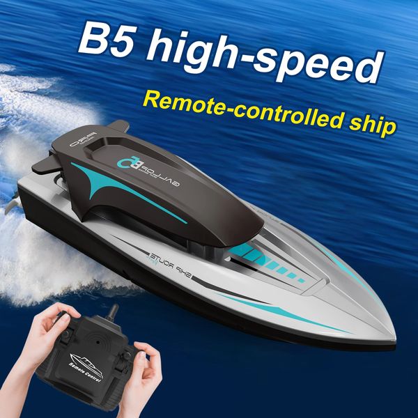 Toys de piscina de barcos de controle remoto Brecha água RC Speedboat brinquedo máximo velocidade 20km/h 80m Distância de controle para piscina de lago 240417