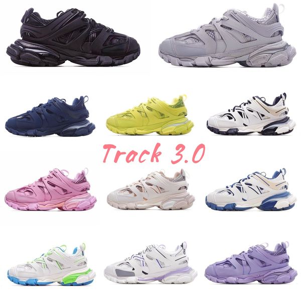 Track 3.0 Top Sneakers Sneakers Brand Luxury Triple S Platform Trainer Shoes Men Women Nylon Print Platform Shoes Black White Pink Blue Orange Amarelo diário de roupa diária