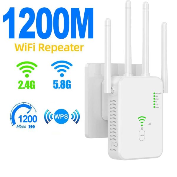 Router 5 GHz WiFi Booster Repeater Wireless WI FI Extender 1200 Mbit / s Netzwerkverstärker 802.11n Langstreckensignal WiFi Repetidor