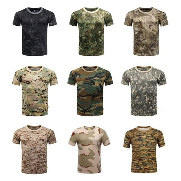 Kleidung Outdoor Sports Männer T -Shirts Camouflage Multicam Schnell trocken O Hals Kurzarm Tops Shirt Plus Size M3xl T -Shirt Accessoires