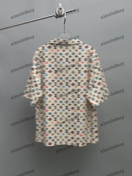 Xinxinbuy Men Designer T-Shirt 2024 Italia Pocket Pattern Craggy Lettera di cotone corta Women Grey Blue Blue Khaki XS-XL