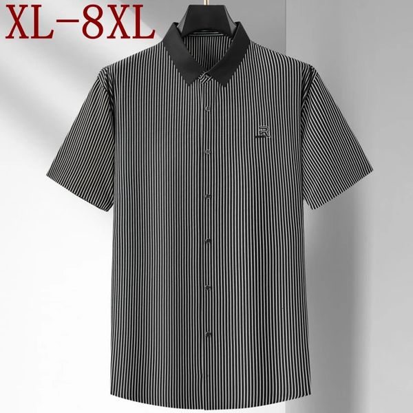 8xl 7xl 6xl 2024 Summer Chemise Homme Homme Luxo Luxo Luxo Respirável Camisa listrada Men roupas casuais casuais camisetas masculinas 240424