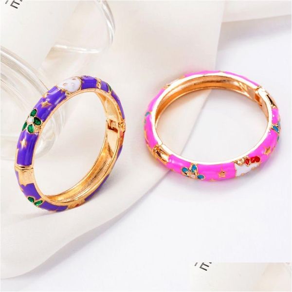 Bangle 24pcs Old Beijing Cloisonne Браслет ретро -украшения этнический стиль дети простые женские ювелирные украшения подарки модная доставка Br Dhavs