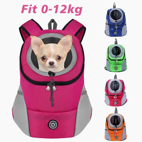 Bolsa de viagem de mochila para cães Bolsa de viagem Front Pack Breathable Ajustável com tiras reflexivas de segurança para caminhadas de gatos ao ar livre 240412