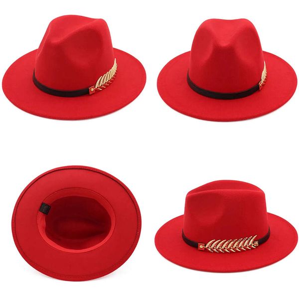 Lana signore jazz cappello jazz chapeau femme feutre panaman berpaceo ha sentito donne cappelli fedora con perle cintura vintage trilby tappi 240103 s di qualità originale