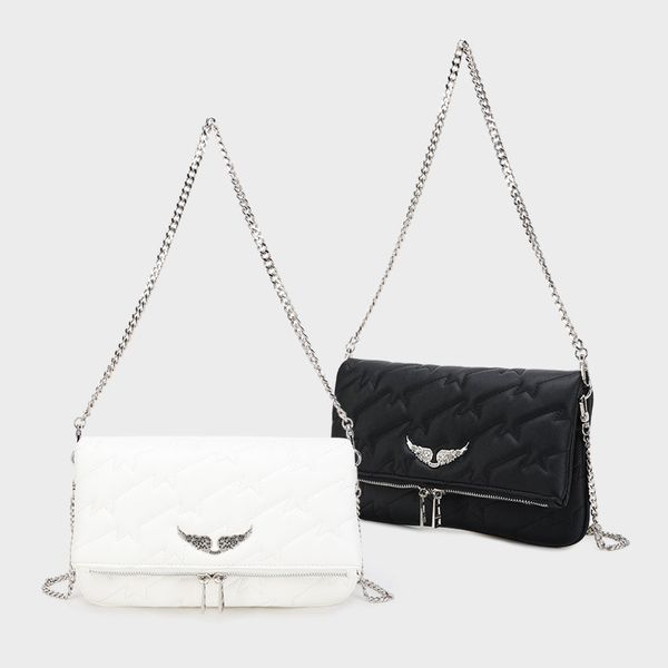 Zadig Voltaire Designer Bag Black White Wings Designers Женщины пакеты на плечо серебряные кошельки дизайнеры женская сумочка женская сумка для кузова роскошная сумка