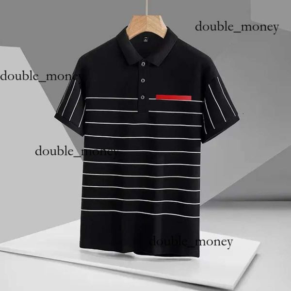 Praada Designer Polo Camisa Polo PRA PRA Basic Basic Business Polos Designer T-shirt Fashion Brand French Brand Men's T-Shirt