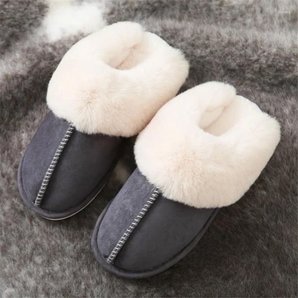 Pantofole di cotone maschili da uomo scarpe di cotone peluche interno calda cornice piatta morbida comode inverni comodi