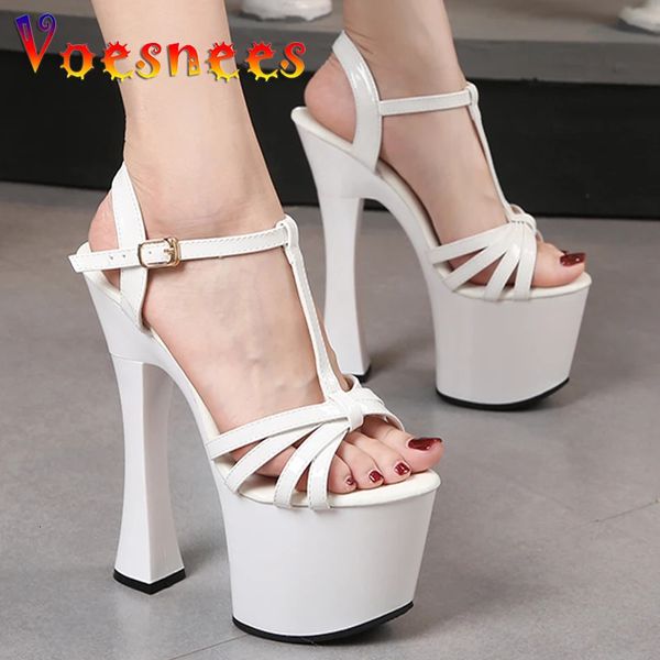 18cm Super High Heels Y Heel Summer Buckle Strap plataform