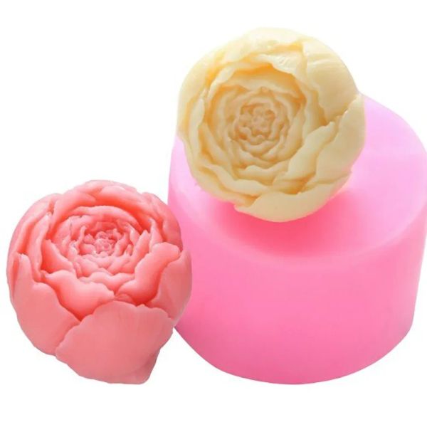 Moldes forma de flor C vela de molde peony flor silicone molde chocolate glip açúcar para cozimento de molde de molde de gesso Diy Sopa Bolo de decoração de decoração