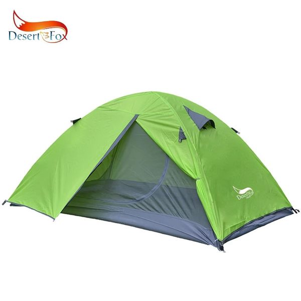 Desert Fox Backpacking Tenda de 2 pessoas Pólo de alumínio Camping leve bolsa portátil de camada dupla para caminhada 240416 240426