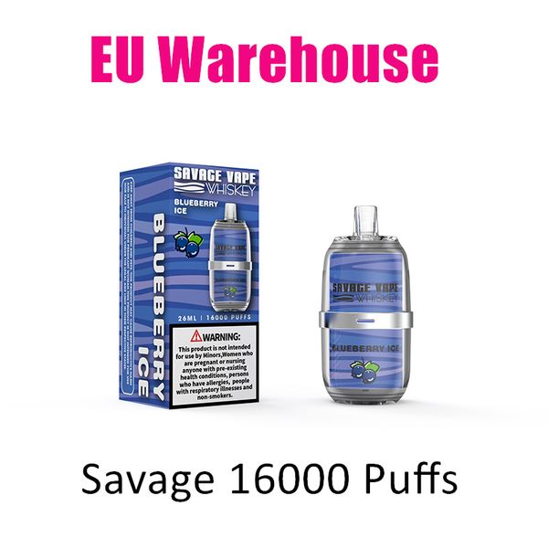 Vapes selvaggio vape vape whisky 16000 sbuffi da 12k 28ml monouso e sigarette a batteria da 650 mAh a flusso d'aria regolabile 10 gusti 2% 3% 5% dispositivo ricaricabile vs fumoso