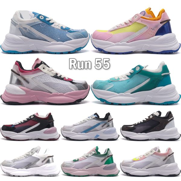 Top Run 55 Sneaker Women Rrote обувь роскошные дизайнеры тренеры Bodeaux Red Pink White Silver Grey Женские кроссовки Размер 36-40