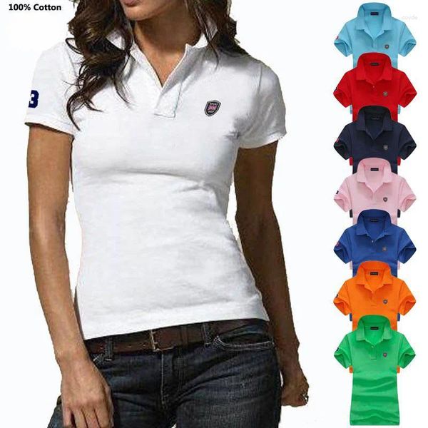 Frauen Polos Modekleidung Femme Sommer Frauen Polo -Hemd Kurzarm Hals T -Shirts Casual Sportwear Cotton Ladies Tops