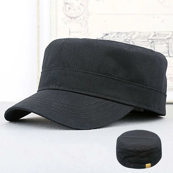 Back Full Closed Army Flat Caps uomini e donne Cappello militare in cotone grande osso più tappeti da baseball a misura 58 cm 60 cm 240423