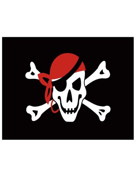 Jolly Roger Bandeiras Red Bandanna Skull Crossbones Pirate Factory Direct 90x150CM9573743