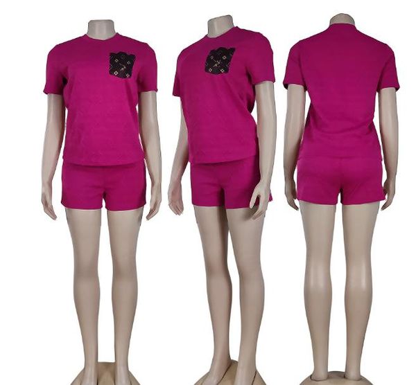 24SS Summer New Designer Frauen Tracksuits T-Shirt Shorts 2 Stück Set Luxusmarkenanzug Casual Sports Anzug J2977
