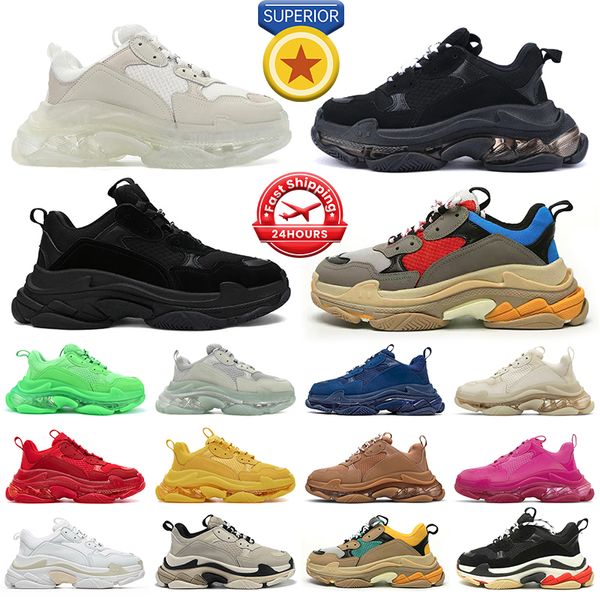 Scarpe designer triple s sneakers uomini donne cancellano la suola nera grigio rosso blu neon verde beige giallo da uomo giallo allenatori outdoor piattaforma sportiva da tennis sport 36-45