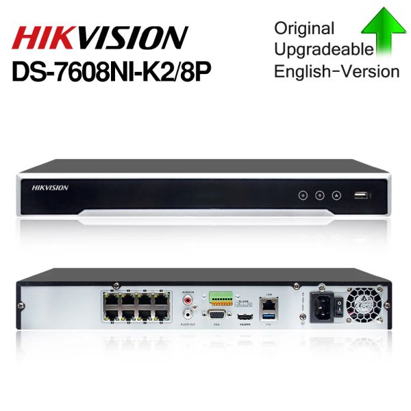 Cavi VIKYLIN 8CH 4K NVR 8 canali Video Registratore DS7608NIK28P 8PORT POE 2SATA HDD PLAY HDD H.265 Aggiornamento originale